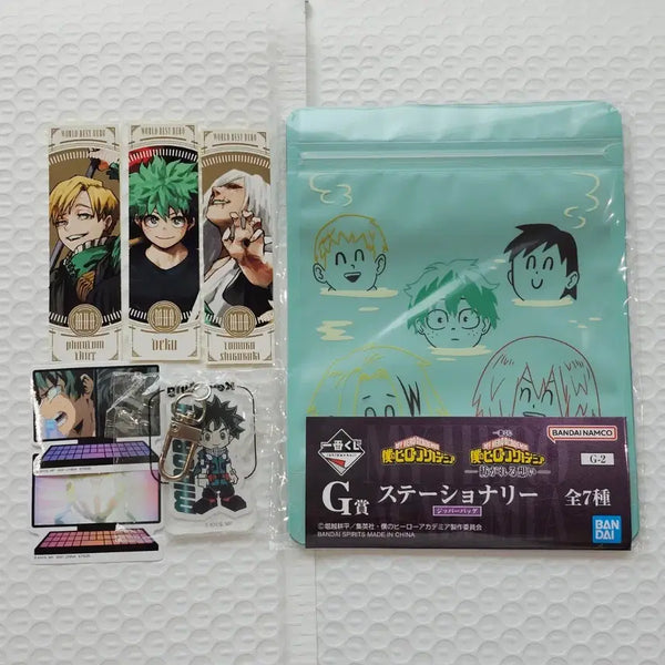 [BUNJANG] Izuku Midoriya Acrylic Keyring & Sticker Set / 미도리야 이즈쿠 아크릴 키링 십걸 스티커 지퍼백 히로아카 나히아