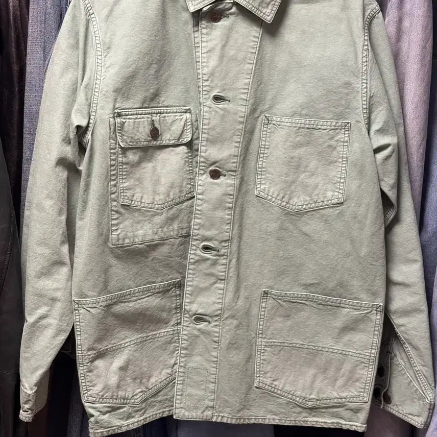 [BUNJANG] Human Made Garment Dyed Coverall Jacket Green / 휴먼 메이드 가먼트 다이드 커버올 자켓 그린