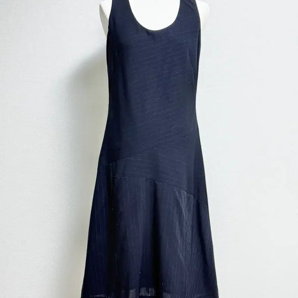 [BUNJANG] Time Black Stripe Sleeveless Dress / 새상품급) 타임 검정색 스트라이프 민소매 원피스