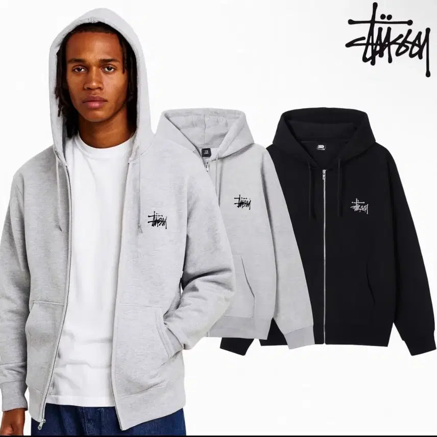 [BUNJANG] Stussy Basic Hoodie Zip-up Fleece / 스투시 베이직 후드집업 기모