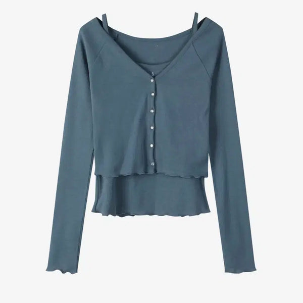 [BUNJANG] DUEL WIDE SLEEVELESS CAMISOLE CARDIGAN SET_D262MSM106 / 듀엘 와이드 슬리브리스 나시 가디건 세트_D262MSM106