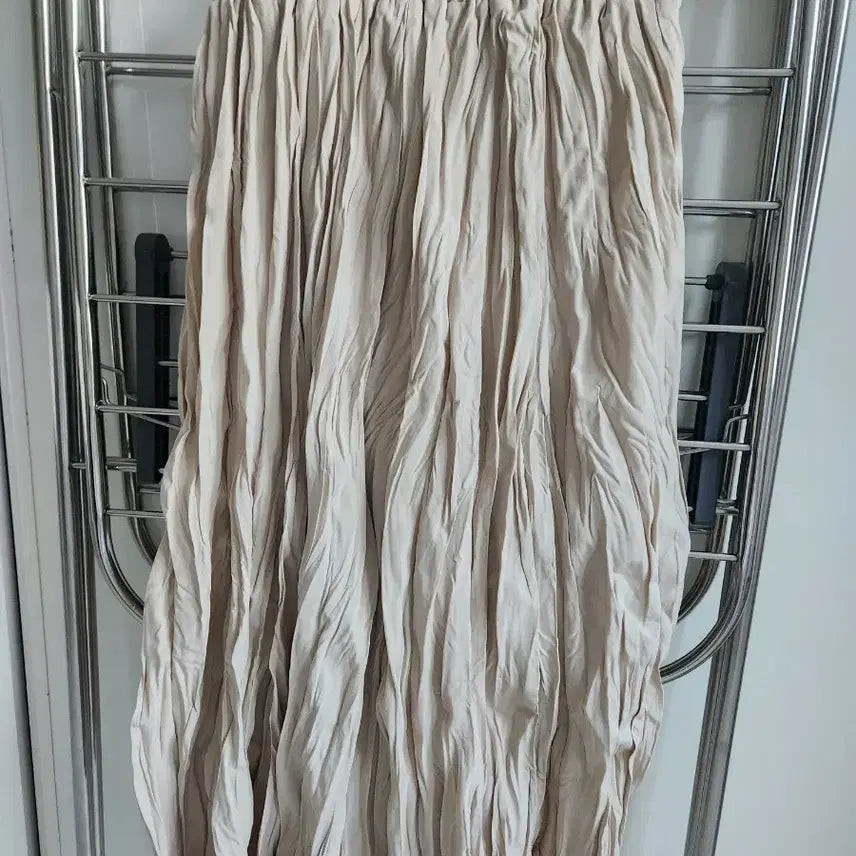[BUNJANG] Pleated Long Skirt Beige / (새상품)주름 롱스커트 베이지