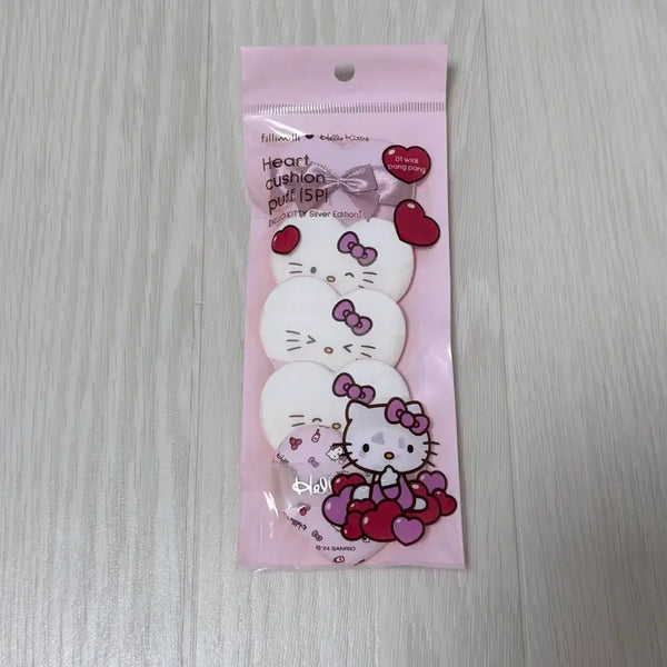 [BUNJANG] Fillimilli Hello Kitty Silver Edition Heart Cushion Puff 01 Wink Pang Pang / 필리밀리 헬로키티 실버 에디션 하트쿠션퍼프 01 윙크팡팡
