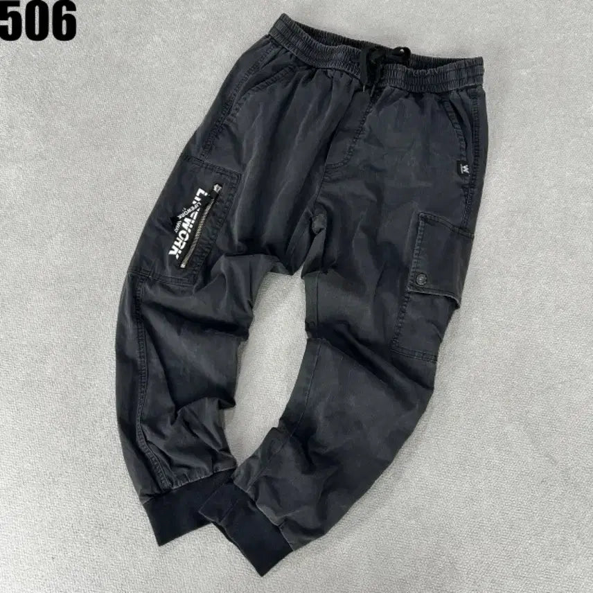 [BUNJANG] Like A Walk Black Cargo Jogger Pants (M) / 라이크어워크 블랙 카고 조거팬츠 M