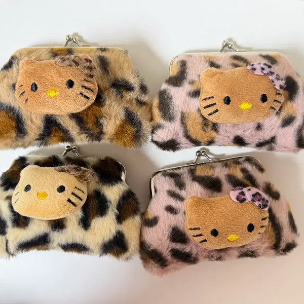 [BUNJANG] Leopard Print Tanning Kitty Coin Pouch / 호피 태닝키티 동전지갑 피우치