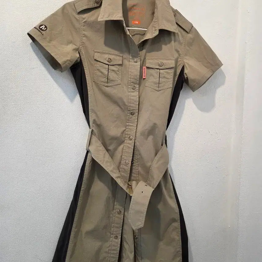 [BUNJANG] Merrell Belted Shirt Dress Khaki / 메렐 벨티드 셔츠 원피스 카키색