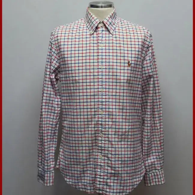 [BUNJANG] Ralph Lauren White Checkered Shirt Size 95 / 랄프로렌/하얀색 체크 남방셔츠/95사이즈/따봉구제(G-3)
