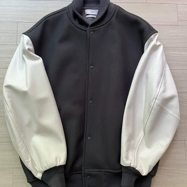 [BUNJANG] Graffpaper Melton Stadium Jacket / 그라프페이퍼 멜튼 스타디움 자켓