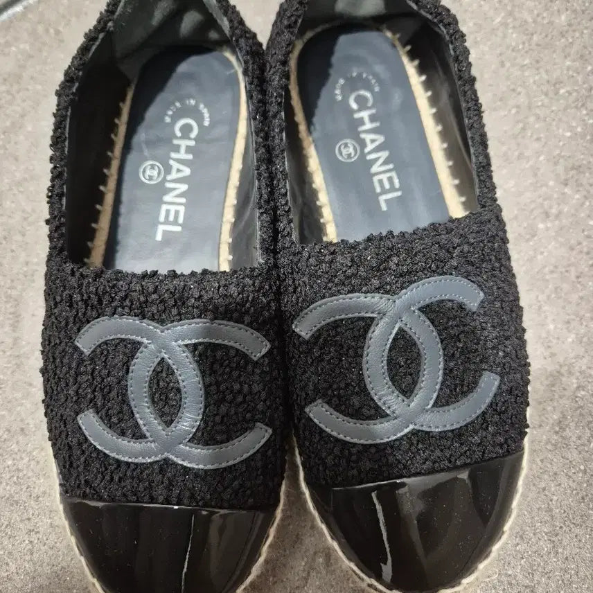[BUNJANG] Chanel Black Espadrille Slip-on Shoes / 샤넬 블랙 에스파듀 슬립온