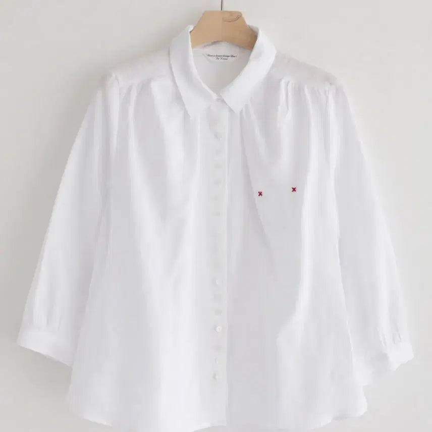 [BUNJANG] 100% Linen Loose Fit Shirt Blouse - White / (새상품) 린넨100 루즈핏 셔츠 블라우스 화이트 흰색