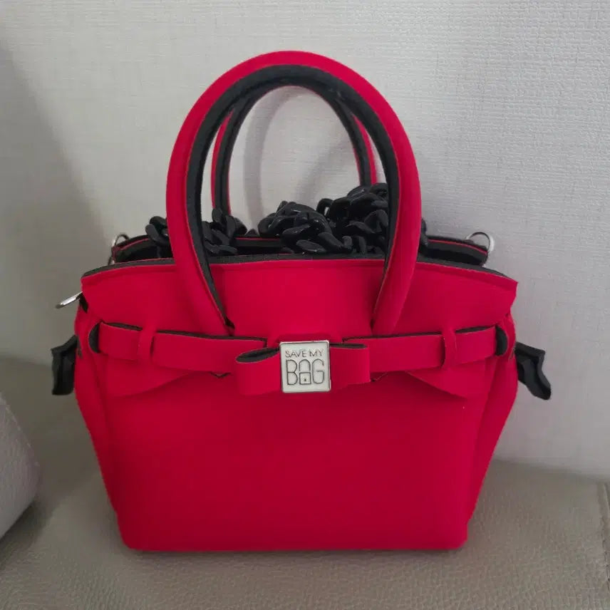 [BUNJANG] Save My Bag Red Neoprene Crossbody Bag / 세이브마이백 레드 크로스백