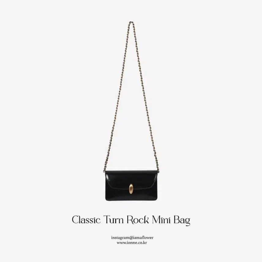 [BUNJANG] IONNE Classic Turnlock Mini Bag (Black, Cowhide) / 나는꽃 아이오네(IONNE) 자체체작 클래식 턴락 미니백