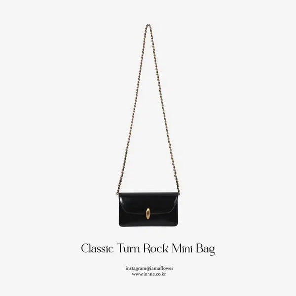 [BUNJANG] IONNE Classic Turnlock Mini Bag (Black, Cowhide) / 나는꽃 아이오네(IONNE) 자체체작 클래식 턴락 미니백