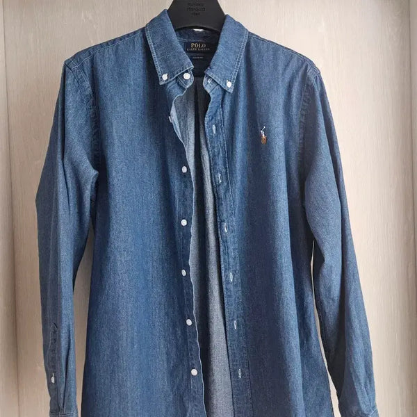 [BUNJANG] Polo Ralph Lauren Chambray Dark Wash Shirt M / 폴로 샴브레이 진청 셔츠 M