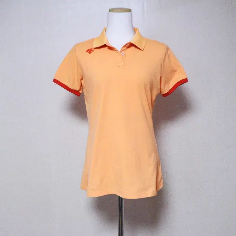 [BUNJANG] Descente Women's Short Sleeve Polo T-Shirt (Size 55) / 데상트 여성55 카라 반팔 티셔츠 (1)