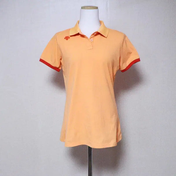[BUNJANG] Descente Women's Short Sleeve Polo T-Shirt (Size 55) / 데상트 여성55 카라 반팔 티셔츠 (1)