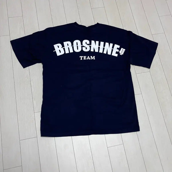 [BUNJANG] BROS9 Hwang Hyung-goo Oversized T-Shirt Navy / 브로스나인 황형구 헬스 오버핏 티셔츠 반팔 짐웨어 압도 올라잇