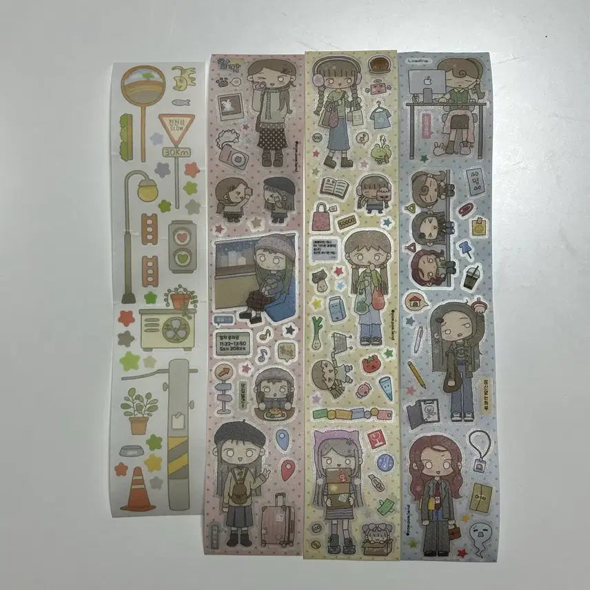 [BUNJANG] Kiss Cut Sticker Set (8 Patterns) / 폼폼 키스컷 4종 띵 (2패턴씩)