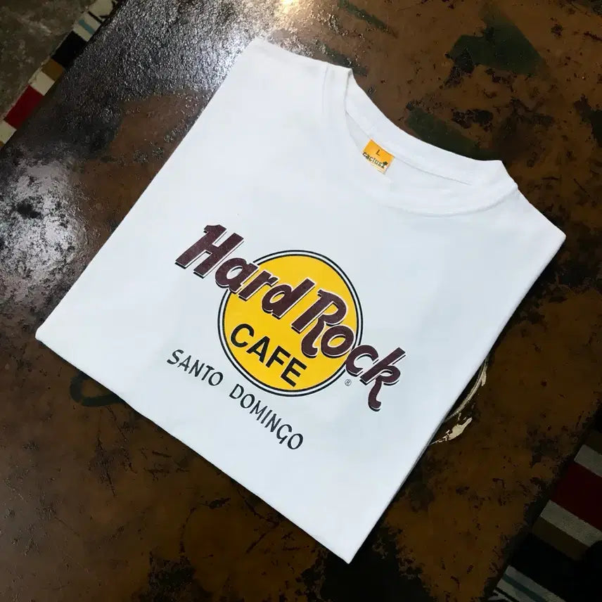 [BUNJANG] Hard Rock Cafe Santo Domingo White Short Sleeve T-Shirt Men's L (105) / 하드락카페 산토도밍고 화이트 숏 슬리브 반팔티 남성 105 사이즈