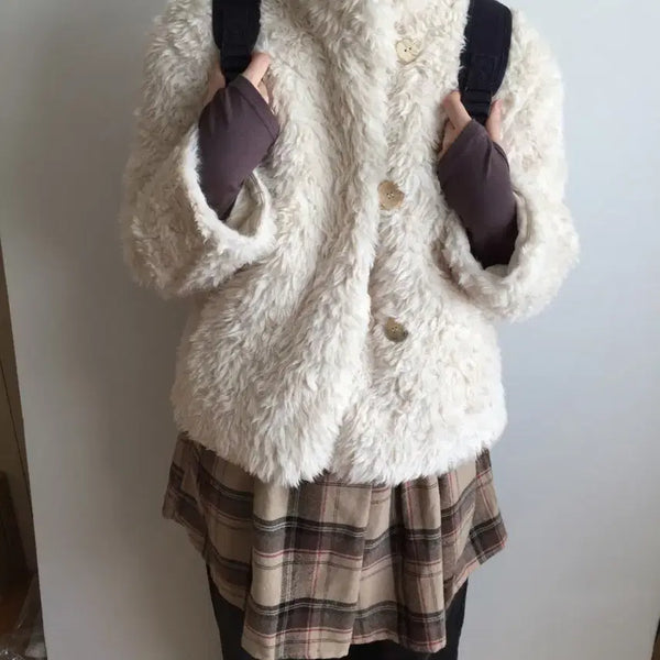 [BUNJANG] Zigzag Dougie Fur Jacket Fur Coat / 지그재그 더기 퍼자켓 퍼코트