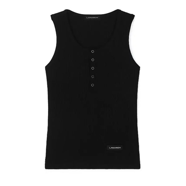 [BUNJANG] LAN ARCHIVE Waffle Henry Neck Sleeveless / 랜 아카이브 와플 헨리넥 슬리브리스