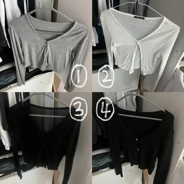 [BUNJANG] Cropped Cardigan for Spring/Summer Transitional Wear / 여름, 봄 간절기 크롭 가디건 (가격 제시 받음)