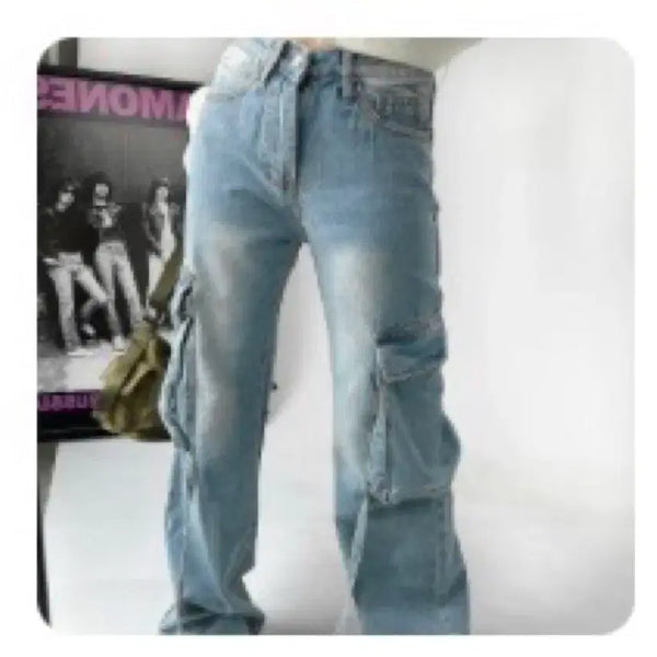 [BUNJANG] Ably Cargo Denim Pants / 에이블리 카고 데님팬츠