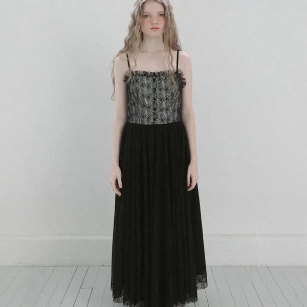 [BUNJANG] Fleta 103 Rose Lace Dress Black / 플레따 103 Rose Lace Dress_Black