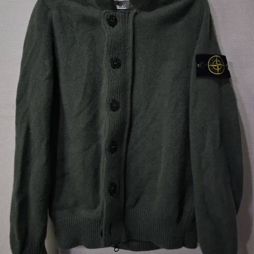 [BUNJANG] Stone Island Button Knit Zip-Up Cardigan Size S / 정품 스톤아일랜드 버튼 니트집업 가디건 90/S