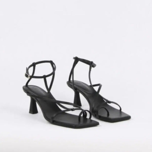 [BUNJANG] Blanc sur Blanc Didie Leather Sandals (Middle Heel 6cm) / (1회착용) 블랑수블랑 다이디 샌들 미들굽 6cm