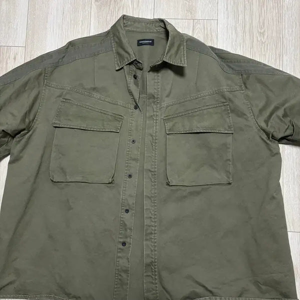 [BUNJANG] P.archive 'From What' Washed Shirt Jacket Khaki Size 2 / [2] 파아카이브 파프롬왓 워시드 셔츠자켓
