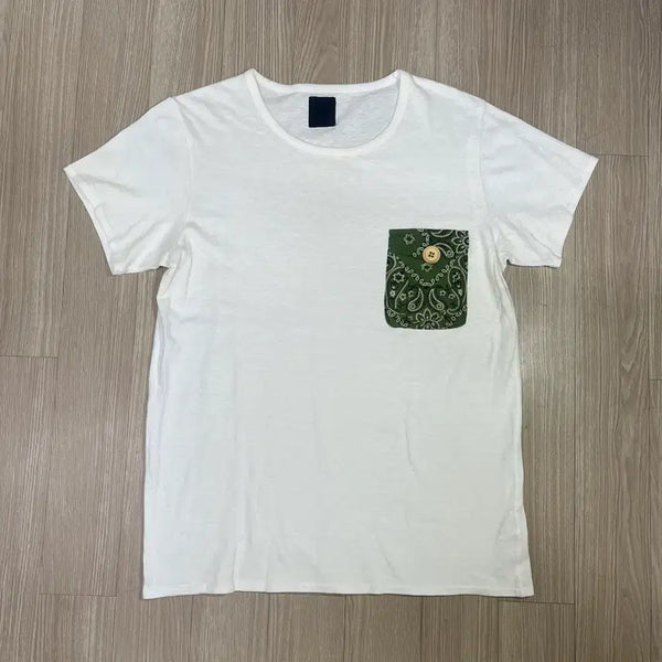 [BUNJANG] Bizbeam Bandana Pocket T-Shirt White / 비즈빔 반다나 포켓 반팔