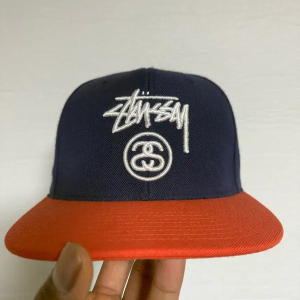 [BUNJANG] Stussy Navy/Orange Brim Baseball Cap / 스투시 네이비/오렌지 볼캡