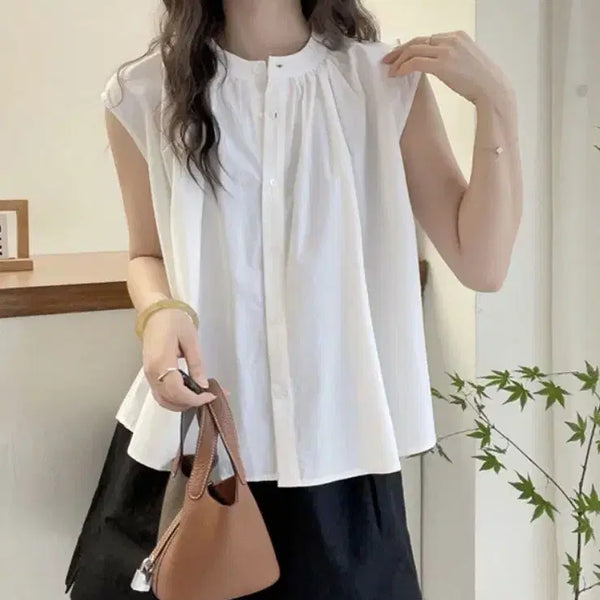 [BUNJANG] Shirring Blouse White / 셔링블라우스 화이트
