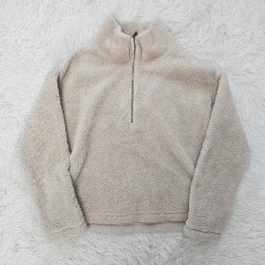 [BUNJANG] Polo Ralph Lauren Ivory Fleece Half-Zip Pullover / 폰로랄프로렌 아이보리 뽀글이 후리스 하프집업 풀오버
