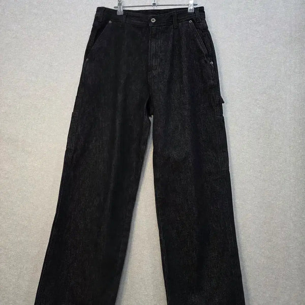 [BUNJANG] Magoodgan Black Wide Carpenter Denim Pants / 맥우드건 와이드 카펜터 블랙 데님 팬츠 Magoodgan