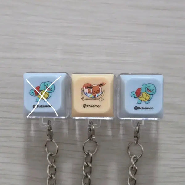 [BUNJANG] Bring Green Pokémon Squirtle Eevee Keycap Keyring / 브링그린 포켓몬 꼬부기 이브이 키캡 키링 올리브영