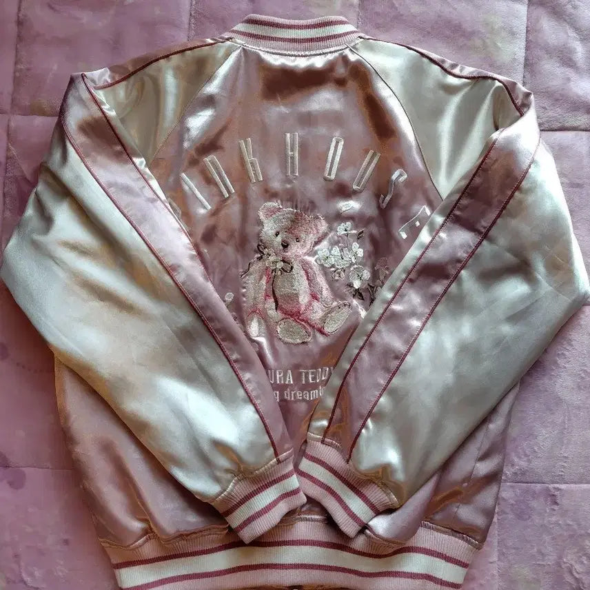 [BUNJANG] Pink House Teddy Bear Sukajan Jacket / pink house  핑크하우스 .테디베어 스카쟌 (8월까지 급처)