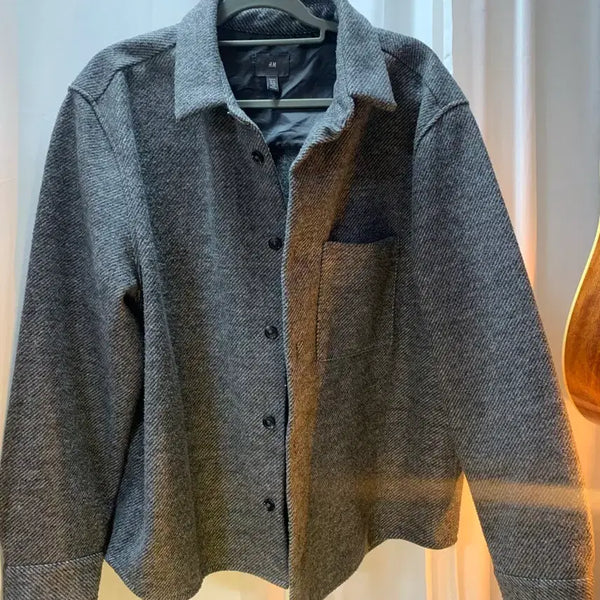 [BUNJANG] H&M Grey Wool Shirt Jacket / H&M grey wool shirt jacket 감성 미니멀 울셔츠