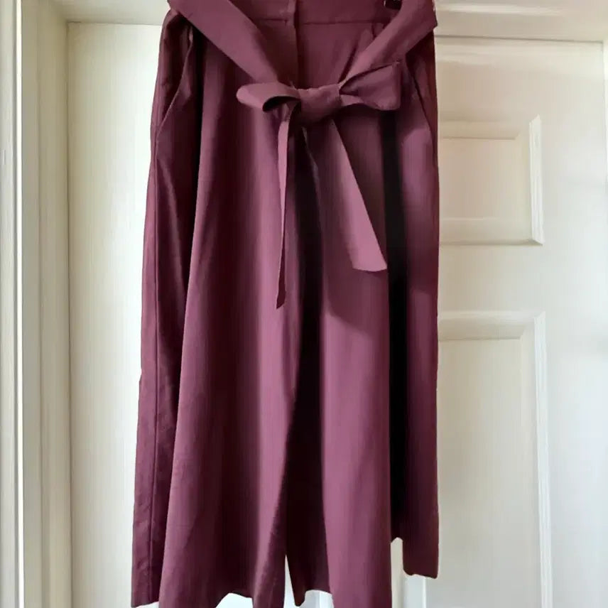 [BUNJANG] Unused Wide Leg Slacks - Burgundy / Visit in newyork 통바지-미사용