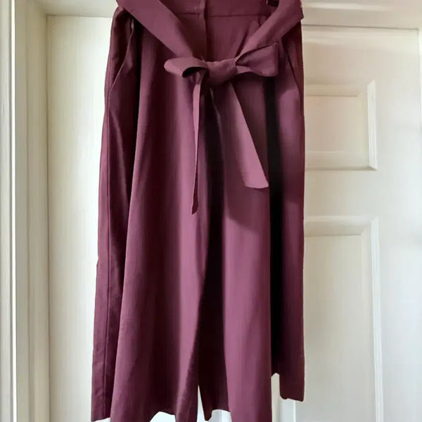 [BUNJANG] Unused Wide Leg Slacks - Burgundy / Visit in newyork 통바지-미사용