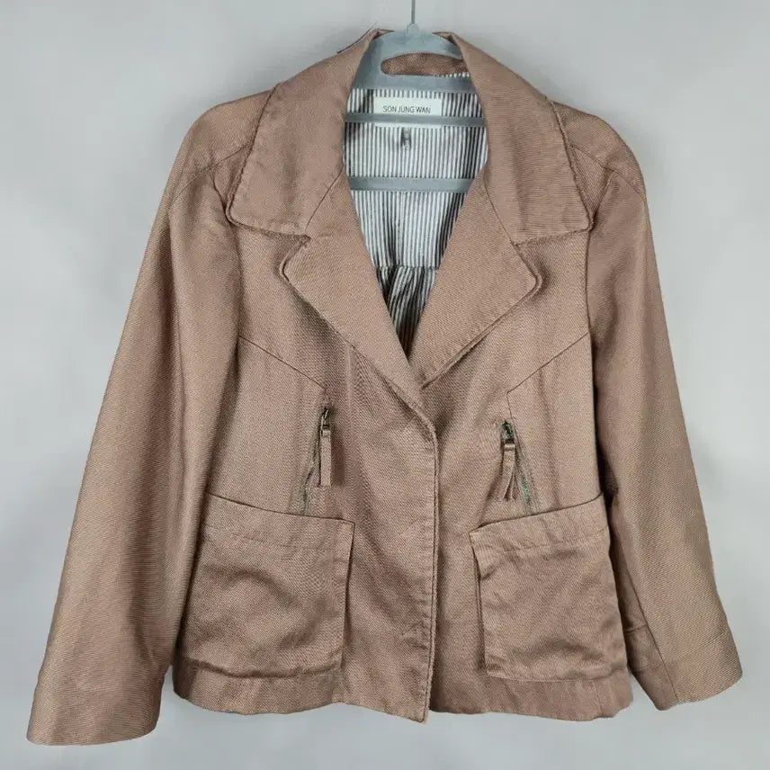 [BUNJANG] Son Jung Wan 2023 Linen Blend String Hem Jacket / [무료배송]손정완 55 여성 23년도 린넨 마 혼방 밑단 스트링 자켓