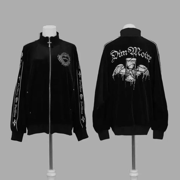 [BUNJANG] DimMoire Velour Velvet Jersey Track Jacket Black / DimMoire 딤모아르 벨루아 벨벳 져지트랙 자켓 블랙
