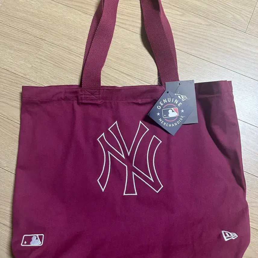 [BUNJANG] MLB New York Yankees Burgundy Tote Bag Shoulder Bag Shopper Bag / MLB 뉴욕 양키스 버건디 토트백 숄더백 쇼퍼백