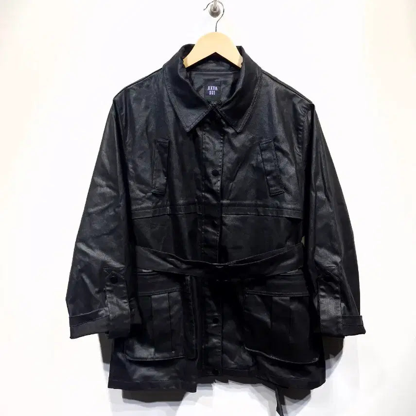 [BUNJANG] ANNA SUI Wax Coated Belted Coat Jacket / 안나수이(ANNA SUI)왁스 코팅 벨티드 코트 자켓