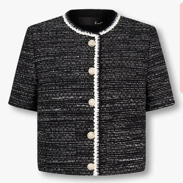 [BUNJANG] J.ESTINA Tweed Jacket Black & White Gold Button / 새상품) 지컷 트위드자켓