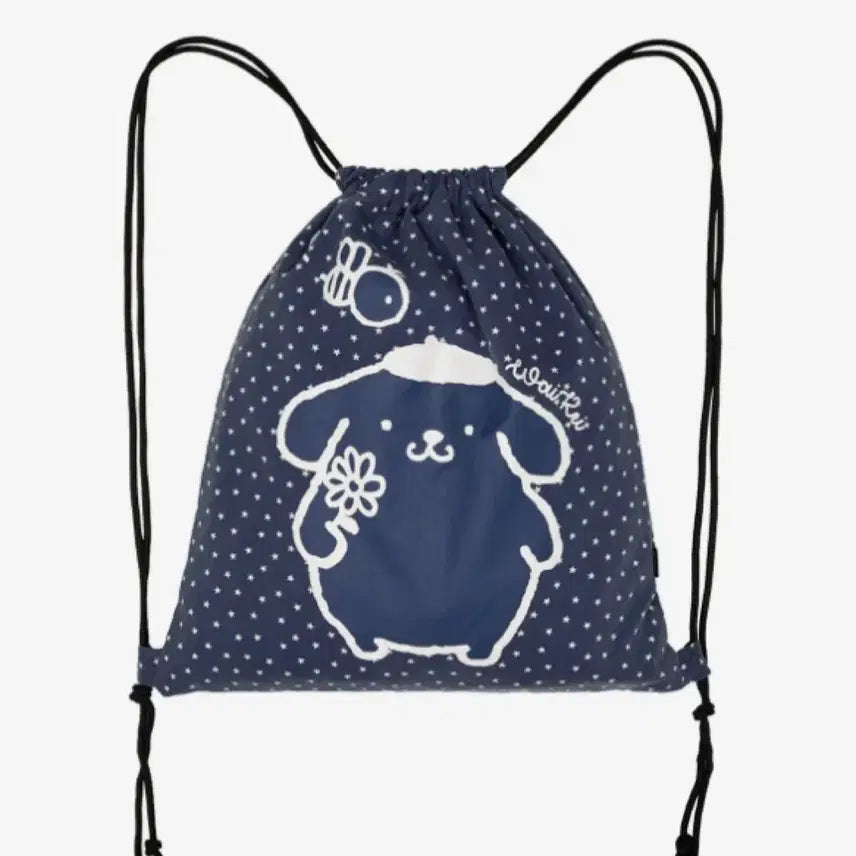 [BUNJANG] Y.K. Sanrio Pompompurin String Backpack Navy / 와이케이 산리오 폼폼푸린 스트링백 백팩 네이비