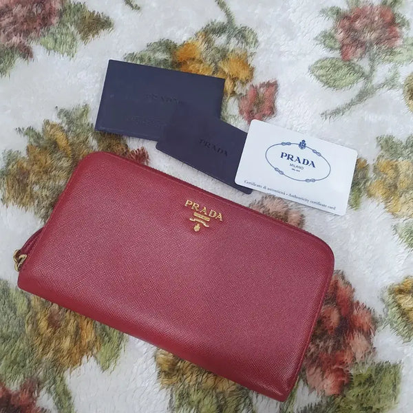 [BUNJANG] Prada Saffiano Long Wallet Red / 프라다 사피아노 장지갑 레드
