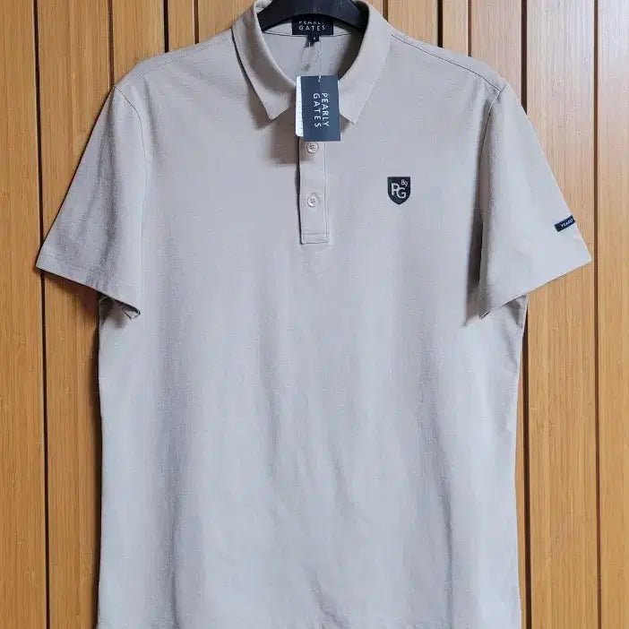 [BUNJANG] PeeGates Men's Short Sleeve Polo Shirt Beige Size 6 (105) / 파리게이츠 남성 반팔 카라티 (새상품)