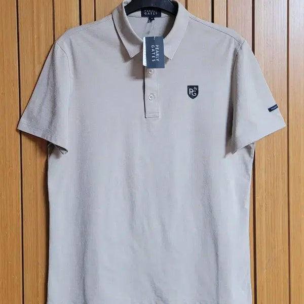 [BUNJANG] PeeGates Men's Short Sleeve Polo Shirt Beige Size 6 (105) / 파리게이츠 남성 반팔 카라티 (새상품)